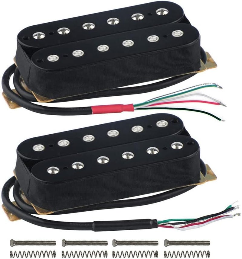 FLEOR Electric Guitar Humbucker Pickups Ceramic Double Coil Guitar Bridge Pickup & Neck Pickups Set-Black - Image 1